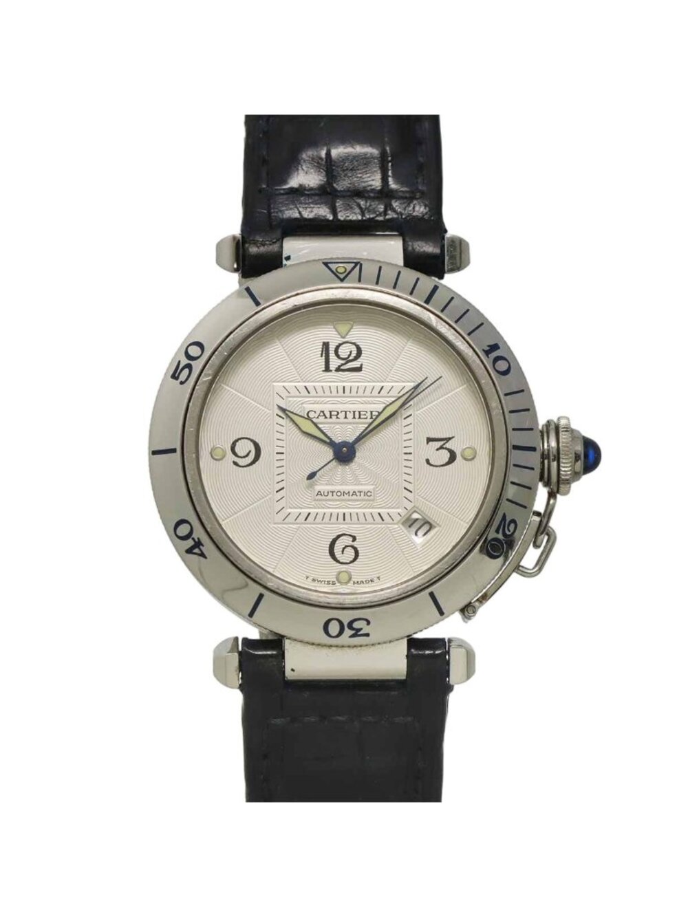 Cartier Pasha 38 Watch Date Silver Automatic Winding